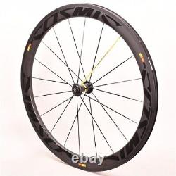 700C Carbon Fiber Wheelset 38/50/60mm V Brake Road Bike Front Rear Wheels Cosmic