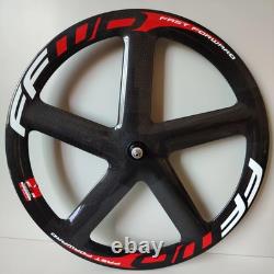 700C Carbon Fixed Gear Bike 5 Spokes Wheelset 20mm Width 50mm Depth Disc Brake