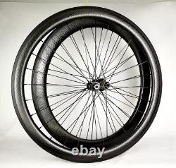 700C Carbon Road Bike Dimple Wheelset Bicycle QR Wheels Clincher 8-11speed