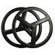 700C Carbon Road Bike Wheelset 3 Spoke Disc Brake Width 23mm Clincher Tubular