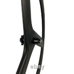 700C Carbon Road Bike Wheelset 3 Spoke Disc Brake Width 23mm Clincher Tubular