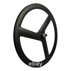 700C Carbon Road Bike Wheelset 3 Spoke Disc Brake Width 23mm Clincher Tubular