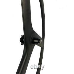 700C Carbon Road Bike Wheelset 3 Spoke Disc Brake Width 23mm Clincher Tubular