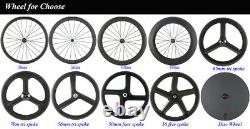 700C Carbon Wheels 38mm Track Bike Front+Rear Carbon Wheelset Fixed Gear Wheels