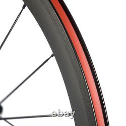 700C Clincher Carbon Road Bike Wheelset 50mm Ultra Light Carbon Wheels R13 Hub