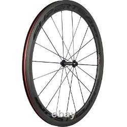 700C Clincher Carbon Road Bike Wheelset 50mm Ultra Light Carbon Wheels R13 Hub