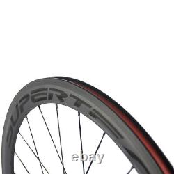 700C Clincher Carbon Road Bike Wheelset 50mm Ultra Light Carbon Wheels R13 Hub