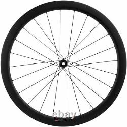 700C Disc Brake Carbon Wheelset 45mm Road Bike Clincher 25mm Wheels THRU AXLE