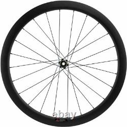 700C Disc Brake Carbon Wheelset 45mm Road Bike Clincher 25mm Wheels THRU AXLE