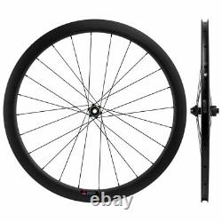 700C Disc Brake Carbon Wheelset 45mm Road Bike Clincher 25mm Wheels THRU AXLE