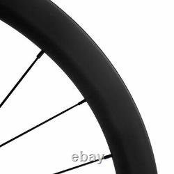 700C Disc Brake Carbon Wheelset 45mm Road Bike Clincher 25mm Wheels THRU AXLE