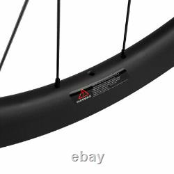 700C Disc Brake Carbon Wheelset 45mm Road Bike Clincher 25mm Wheels THRU AXLE