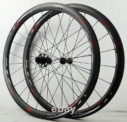 700C Fiber Wheels Road Bicycle Carbon Wheelset V/C Brakes 50/40/55/ Direct-pull