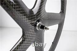 700C Five Spokes Carbon Wheels 56mm Track Bike Clincher Carbon Front Wheels