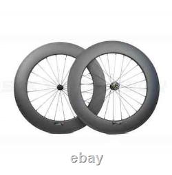 700C Full Carbon Fiber Road Bike Wheels 88mm Deep 25mm Wide Clincher Tubular