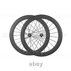 700C Full Carbon Fiber Road Bike Wheels 88mm Deep 25mm Wide Clincher Tubular