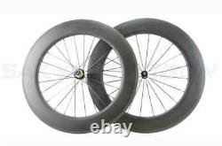 700C Full Carbon Fiber Road Bike Wheels 88mm Deep 25mm Wide Clincher Tubular