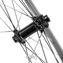 700C Full Carbon Fiber Wheelset 50mm Depth Disc Brake Road Bike Wheels Tubeless