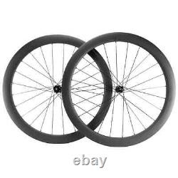 700C Full Carbon Fiber Wheelset 50mm Depth Disc Brake Road Bike Wheels Tubeless