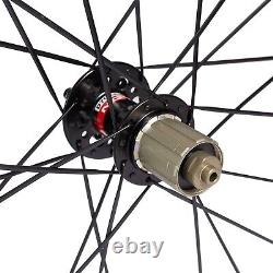 700C Novatec Hub 50mm tubular Full Carbon Front Rear Wheels Disc Brake Wheelset