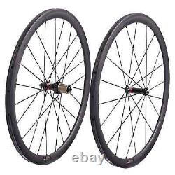 700C Road Bike Carbon Fiber Wheels 25mm Width Clincher Tubular Bicycle Wheelset