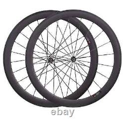 700C Road Bike Carbon Fiber Wheels 25mm Width Clincher Tubular Bicycle Wheelset