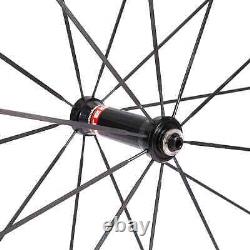 700C Road Bike Carbon Fiber Wheels 25mm Width Clincher Tubular Bicycle Wheelset
