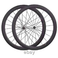 700C Road Bike Carbon Fiber Wheels 25mm Width Clincher Tubular Bicycle Wheelset