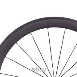 700C Road Bike Carbon Fiber Wheels 25mm Width Clincher Tubular Bicycle Wheelset