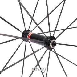 700C Road Bike Carbon Fiber Wheels 25mm Width Clincher Tubular Bicycle Wheelset