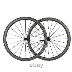 700C Road Bike Carbon Fiber Wheels 38/40/45/50/60/88mm Depth Clincher/Tubular