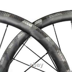 700C Road Bike Carbon Fiber Wheels 38/40/45/50/60/88mm Depth Clincher/Tubular