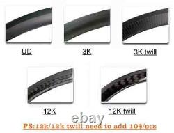700C Road Bike Carbon Fiber Wheels 38/40/45/50/60/88mm Depth Clincher/Tubular