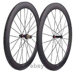 700C Road Bike Carbon Fiber Wheels Straight Pull Hub 60mm 3K or UD Matte Glossy