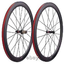 700C Road Bike Carbon Fiber Wheels Straight Pull Hub 60mm 3K or UD Matte Glossy