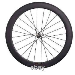 700C Road Bike Carbon Fiber Wheels Straight Pull Hub 60mm 3K or UD Matte Glossy