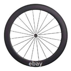 700C Road Bike Carbon Fiber Wheels Straight Pull Hub 60mm 3K or UD Matte Glossy