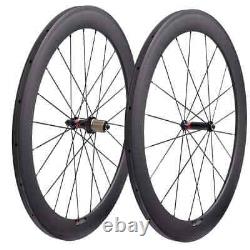 700C Road Bike Carbon Fiber Wheels Straight Pull Hub 60mm 3K or UD Matte Glossy