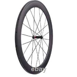 700C Road Bike Carbon Fiber Wheels Straight Pull Hub 60mm 3K or UD Matte Glossy