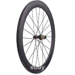 700C Road Bike Carbon Fiber Wheels Straight Pull Hub 60mm 3K or UD Matte Glossy