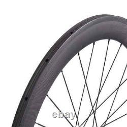 700C Road Bike Carbon Fiber Wheels Straight Pull Hub 60mm 3K or UD Matte Glossy