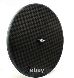 700C Track or Road Bike Carbon Fiber Disc Wheel Clincher Tubular Bicycle Wheels
