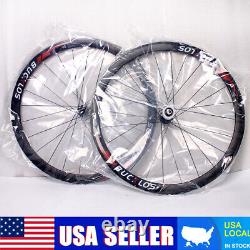 700C Wheelset Carbon Hub Disc Brake Road Bicycle Wheels Front+Rear Clincher Rim