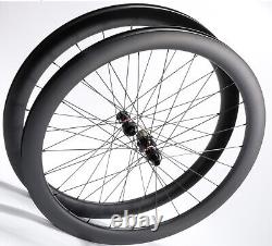 700c Carbon Wheels Disc Brake Hook Hookless Center Lock / 6 Bolts Bike Wheelset