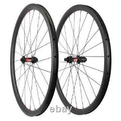 700c Gravel Road Bike Wheelset Carbon Fiber Clincher Wheels 28x35/40/45/50/55mm
