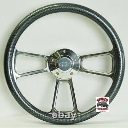 88-94 Suburban Blazer Chevy pickup steering wheel BOWTIE 14 CARBON FIBER BILLET