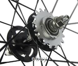 88mm Carbon Fiber Bike Track Wheels Single Speed 23mm Width Fixed Gear Wheelset