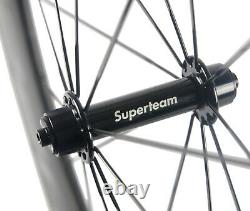 88mm Carbon Wheels Road Bike Racing Cycle Wheelset 700C 23mm 3k Matte Black logo