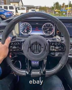 AMG Custom Carbon Fiber Steering Wheel for Mercedes-Benz C43 G500 E300 GT 2002+