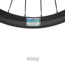 A Set Of 50mm Clincher Carbon Wheels 700C Road Bicycle Wheels Full Carbon Fibre